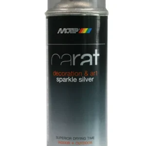 Express Levering MoTip Carat Glitter Zilver lak spuitbus 400ml