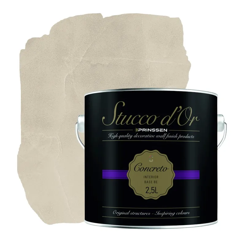Stucco d'Or Concreto Wool Beige Betonlookverf - 2,5 liter Alleen Vandaag