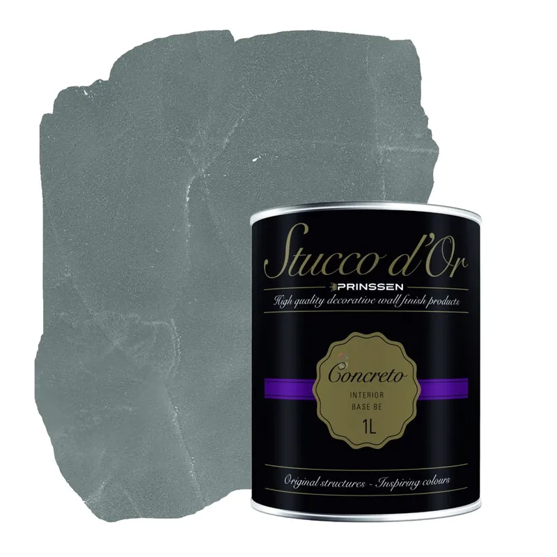 Korting Stucco d'Or Concreto Steel Grey Betonlookverf - 1 liter