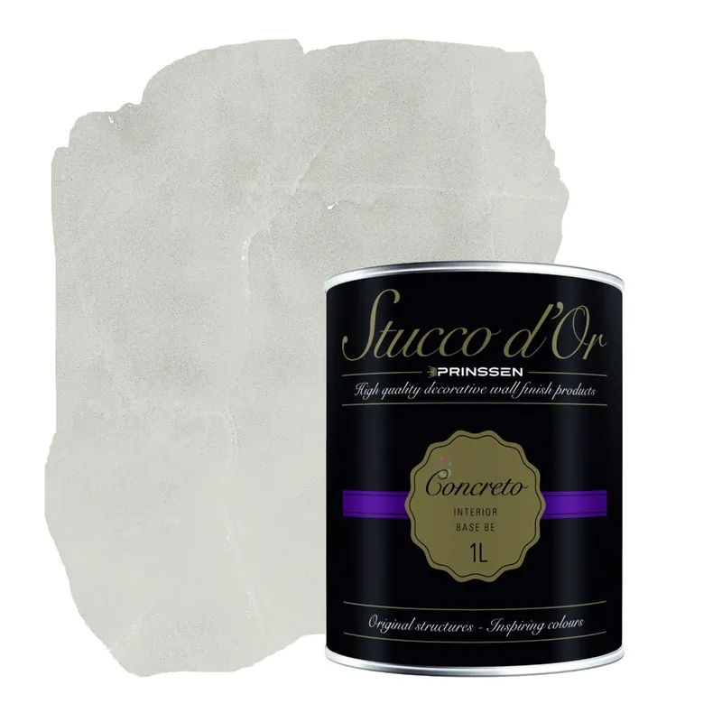 Finale Uitverkoop Stucco d'Or Concreto Silk Grey Betonlookverf - 1 liter