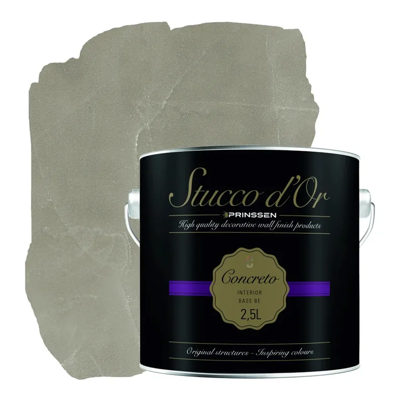 Populair Stucco d'Or Concreto Camouflage Green Betonlookverf - 2,5 liter