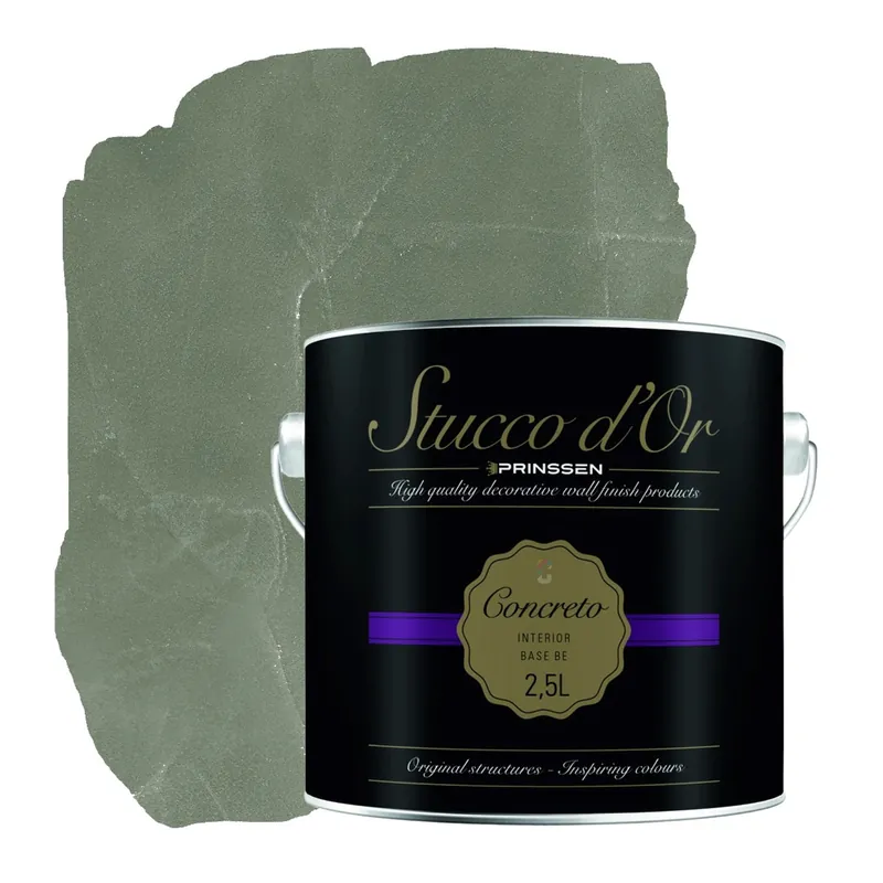 Lage Kosten Stucco d'Or Concreto Urban Army Green Betonlookverf - 2,5 liter
