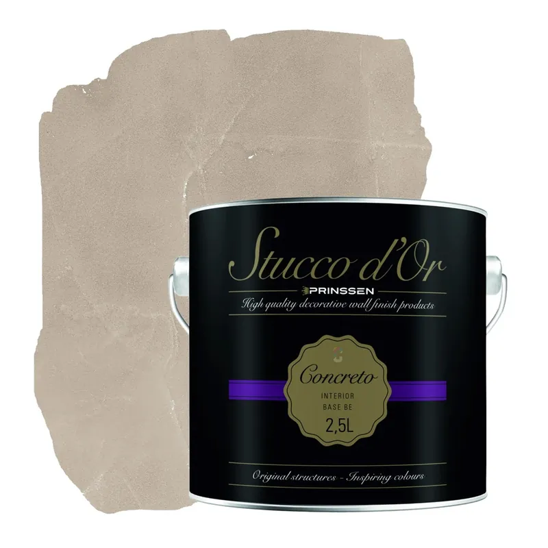 Rechtstreeks Van De Fabrikant Stucco d'Or Concreto Natural Sand Betonlookverf - 2,5 liter