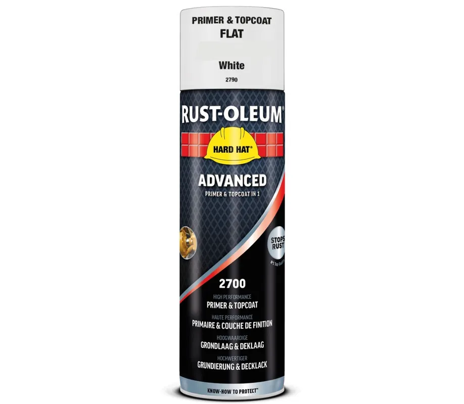 Rust-Oleum Grondverf & Lak in 1 spuitbus WIT MAT - RAL9010 Seizoensaanbieding