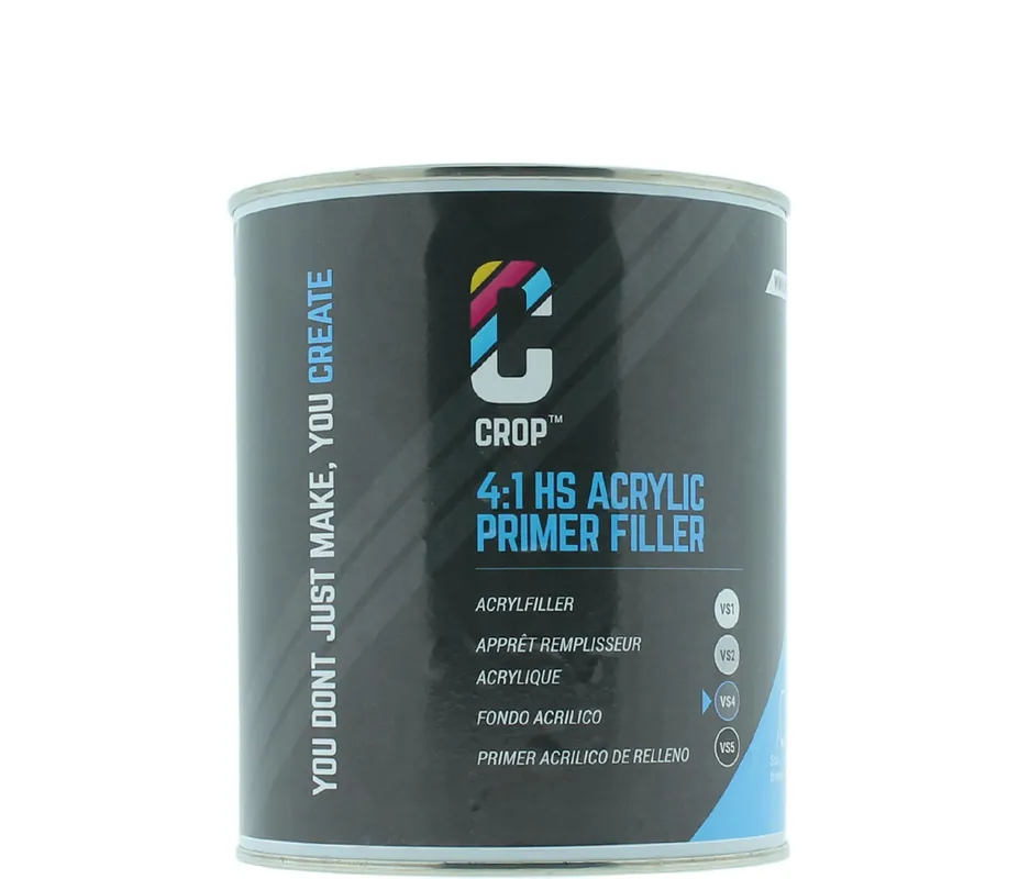 Betrouwbaar CROP 2K HS Acryl Primer Filler DONKER GRIJS VS4 - Blik 1 liter