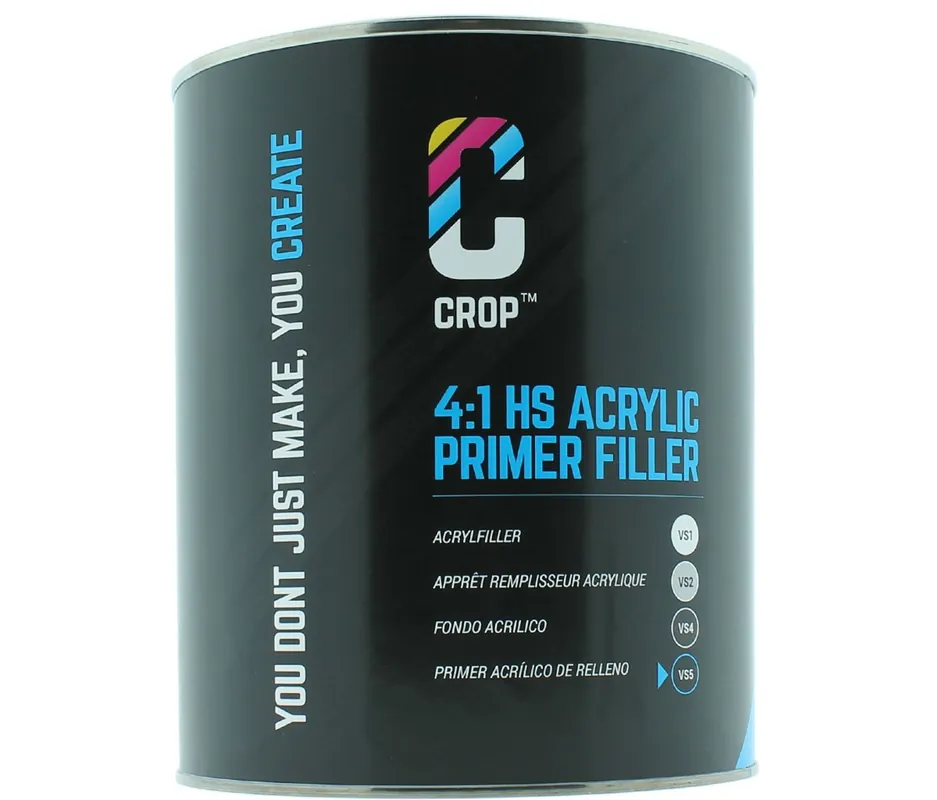 Korting CROP 2K HS Acryl Primer Filler ZWART VS5 - Blik 4 liter