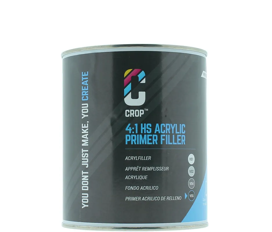 CROP 2K HS Acryl Primer Filler ZWART VS5 - Blik 1 liter Bestel Nu