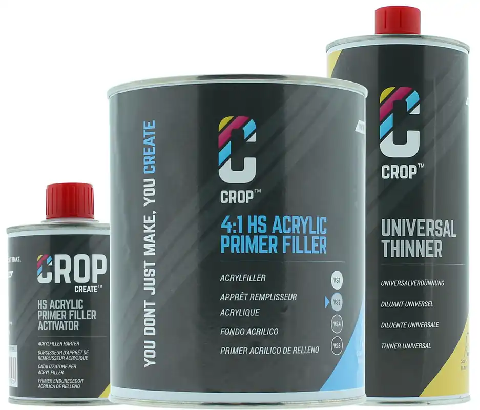 CROP 2K Primer Filler GRIJS - ACTIESET 2,25 liter Beperkte Voorraad