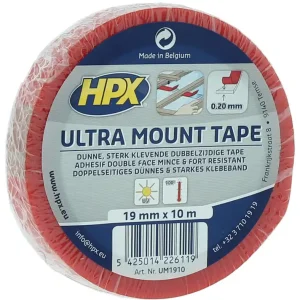 Uitverkoop HPX Ultra Dun Dubbelzijdig Tape TRANSPARANT 19mm - 10 meter