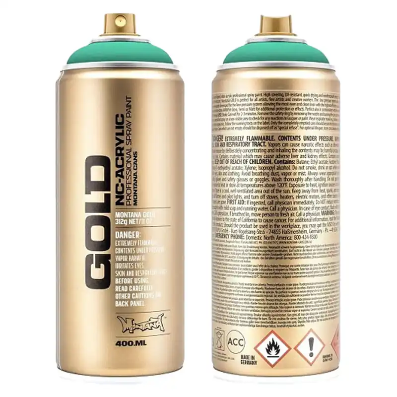 Montana GOLD Fluor Verf CYAN spuitbus 400ml Exclusieve Aanbieding