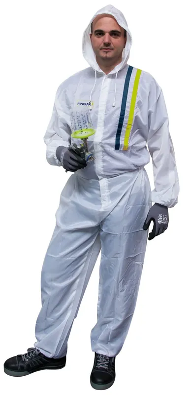 FINIXA Polyester Spuitoverall met capuchon - Transparant Wit Aanbieding