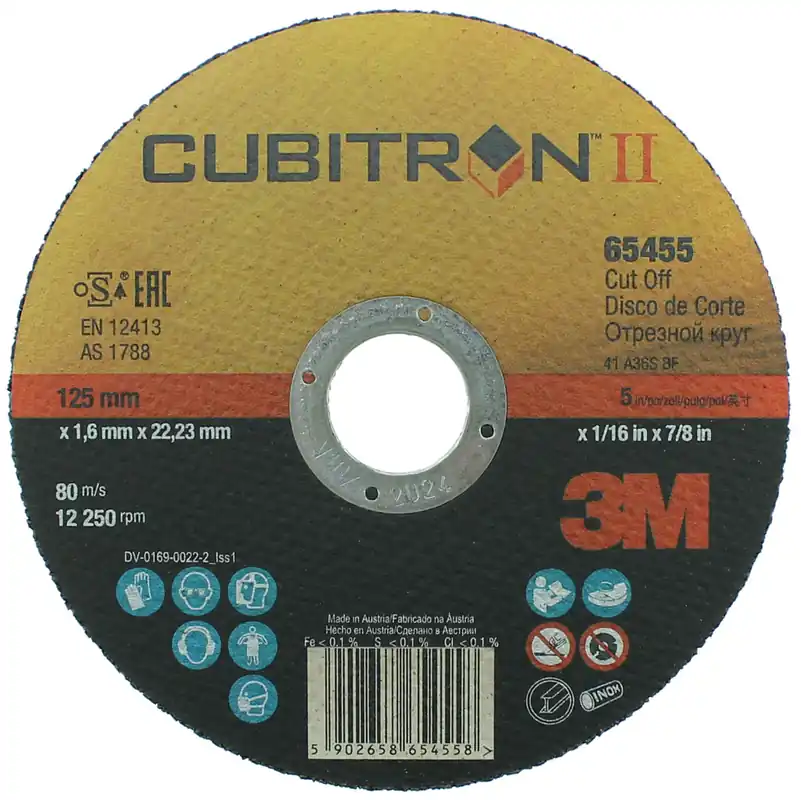3M 65455 Cubitron II Slijpschijf 125mm x 1,6mm - per stuk Op = Op