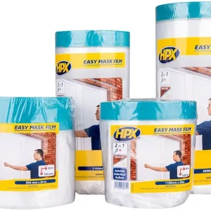 Direct Beschikbaar HPX EASY MASK OUTDOOR Afdekfolie met Masking Tape - Buitengebruik