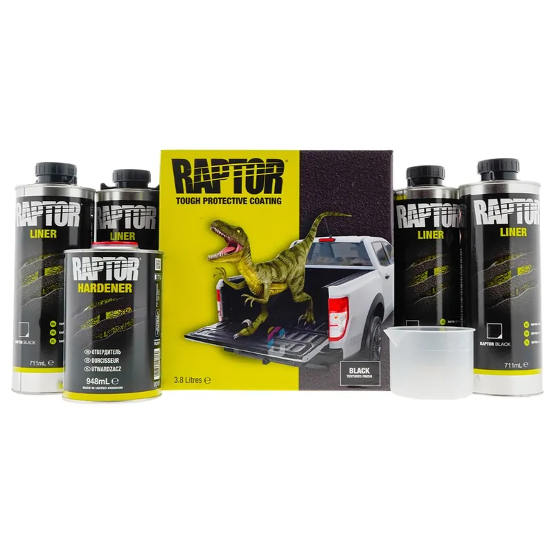 Direct Beschikbaar Raptor Liner Bedliner Verf ZWART 4 liter Set