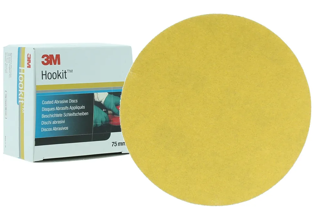 3M 255P Hookit Goud Schuurschijven 75mm Klittenband - 50 stuks Hoge Kwaliteit
