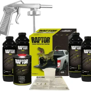 Raptor Liner 2K Bedliner Verf ZWART 4 liter + GRATIS verfspuit Uitverkoop