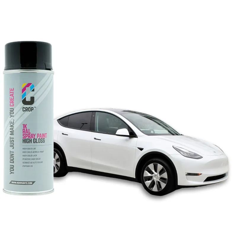 CROP Tesla PPSW Parelmoer Wit autolak 2x spuitbus 400ml - 2 COAT Express Levering