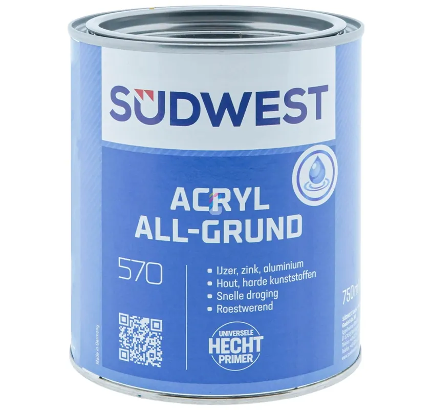 Südwest ACRYL U51 All Grund ZWART Grondverf op Waterbasis 750ml Tijdelijk Beschikbaar