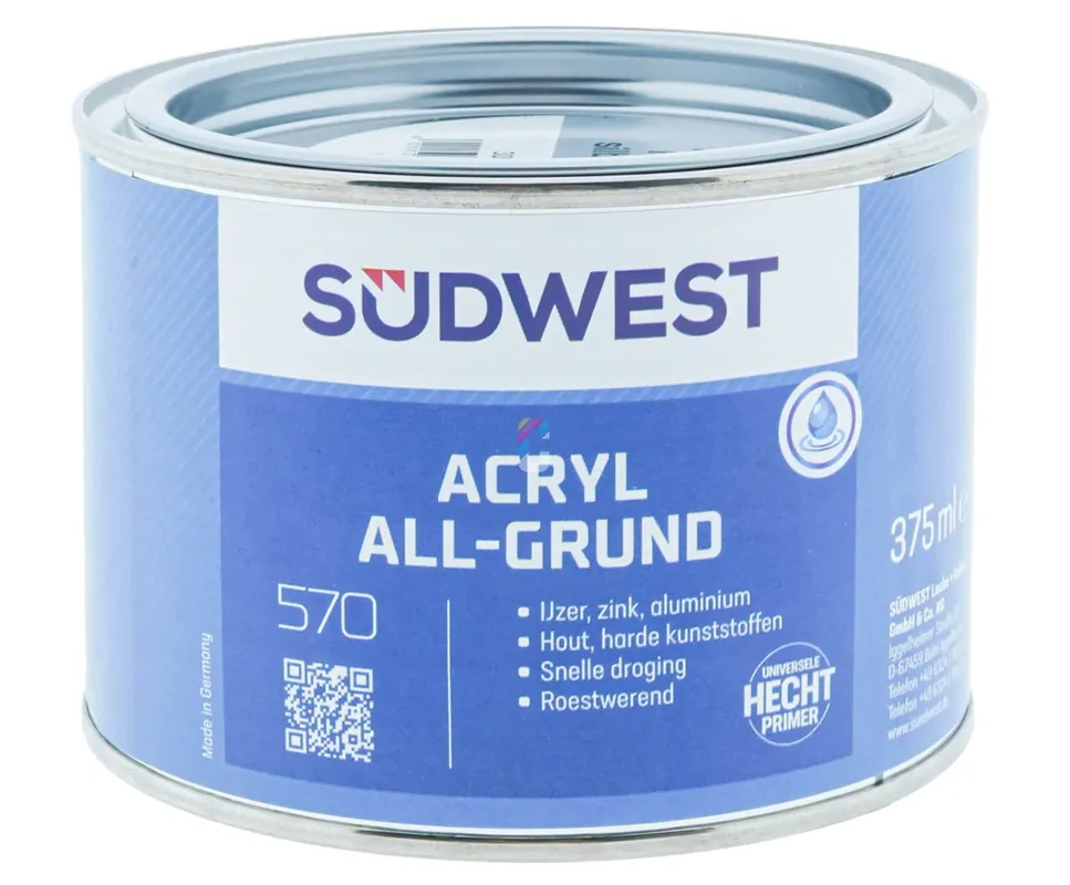 Favoriet Südwest ACRYL U51 All Grund ZWART Grondverf op Waterbasis 375ml