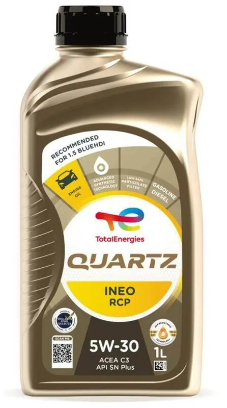 Total Quartz Ineo RCP 5w30 olie 1 liter Op = Op