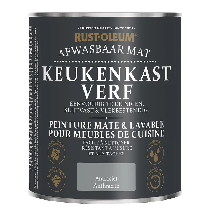 Alleen Vandaag Rust-Oleum Keukenkastjes Verf Antraciet 750ml
