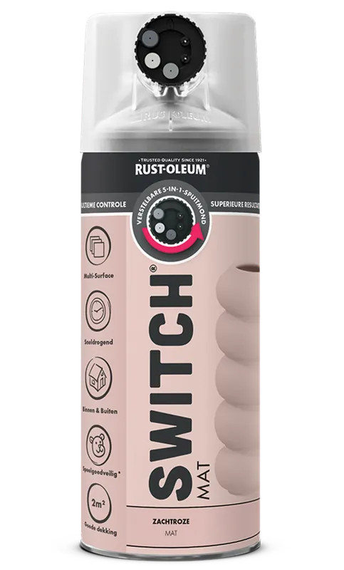 Rust-Oleum Switch Spuitbus Verf Mat 400ml - Zachtroze Superprijs