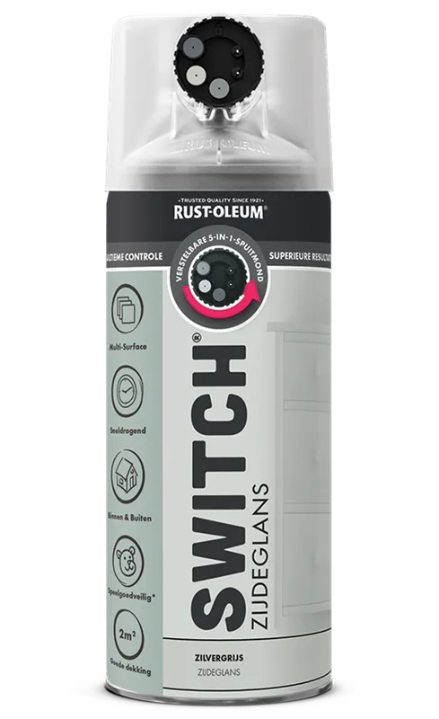 Rust-Oleum Switch Spuitbus Verf Zijdeglans 400ml - Zilvergrijs Nu Kopen