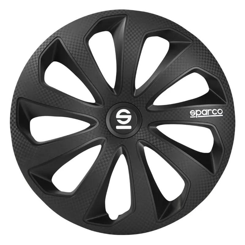 Sparco Wieldoppen Sicilia 14 inch Zwart Carbon - 4 stuks Beperkte Voorraad