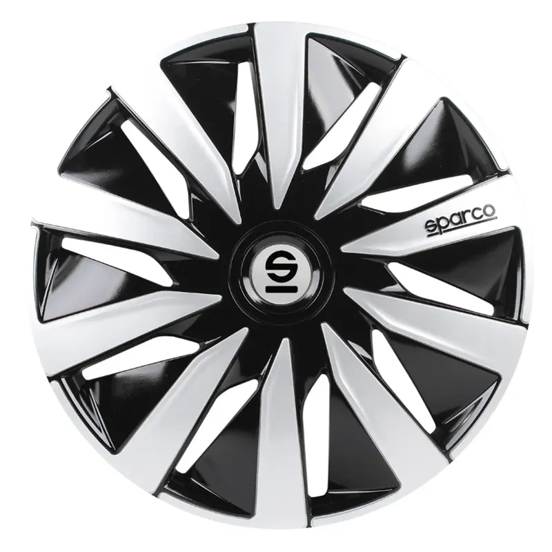 Sparco Wieldoppen Lazio 15 inch Zwart Zilver - 4 stuks Lage Kosten
