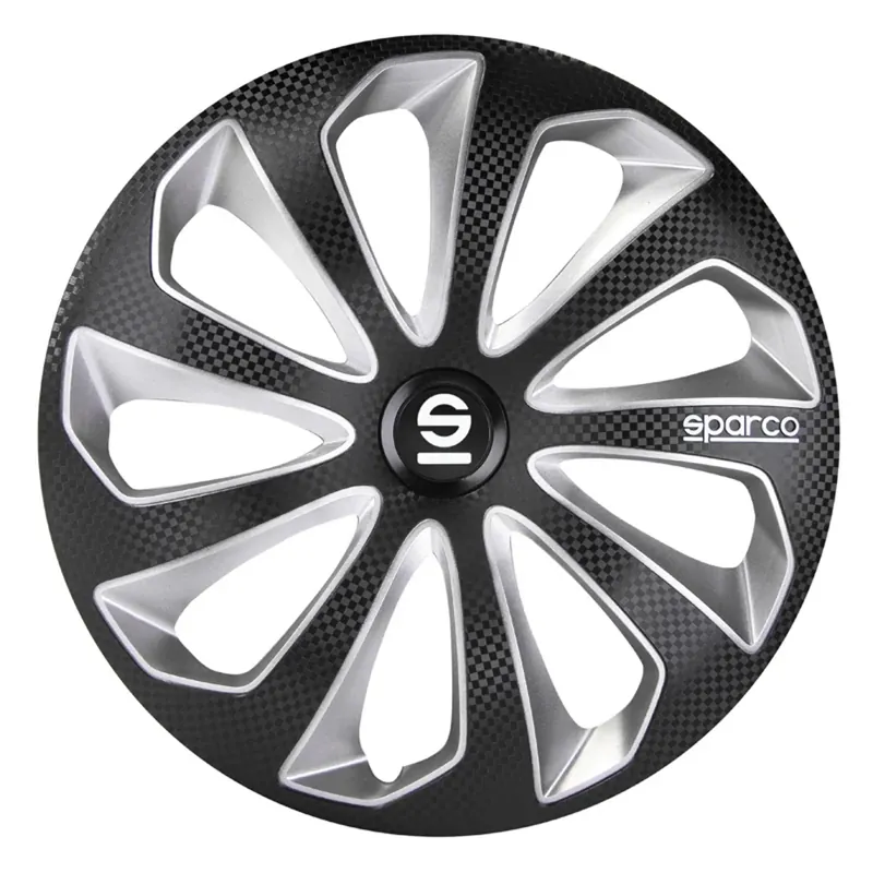 Laatste Versie Sparco Wieldoppen Sicilia 16 inch Zwart Zilver Carbon - 4 stuks