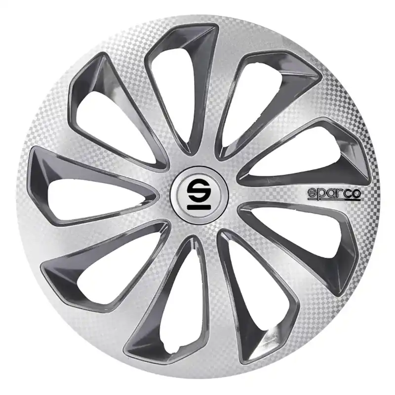 Sparco Wieldoppen Sicilia 16 inch Zilver Grijs Carbon - 4 stuks Weekendaanbieding