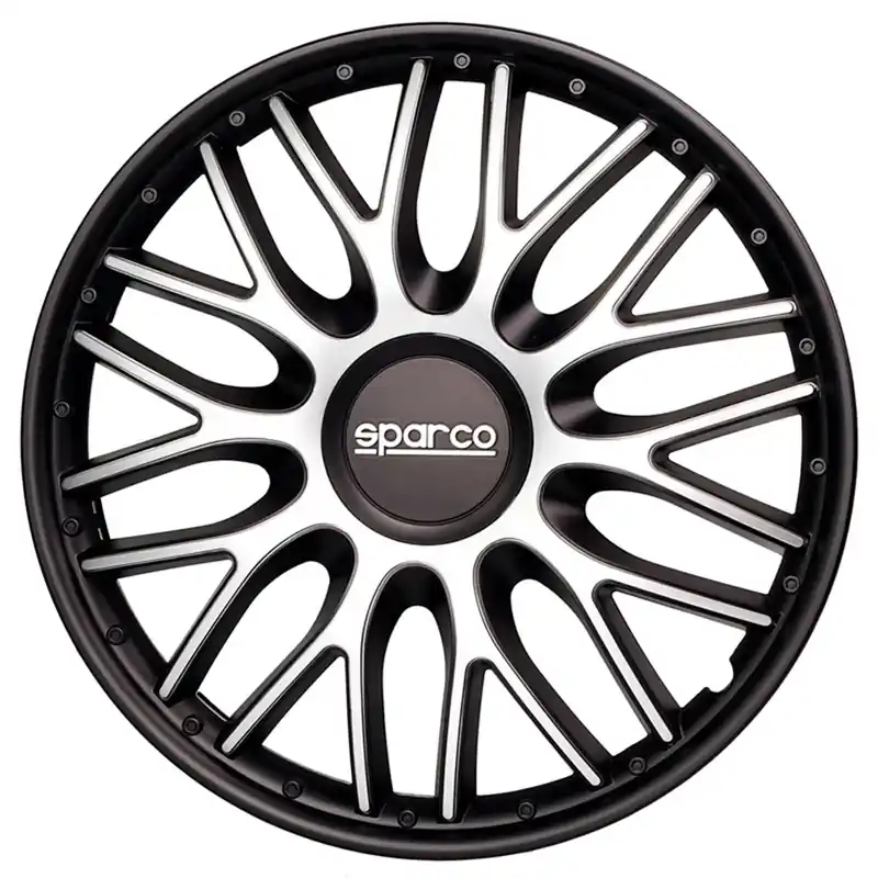 Sparco Wieldoppen Roma 16 inch Zilver Zwart - 4 stuks Merkproduct