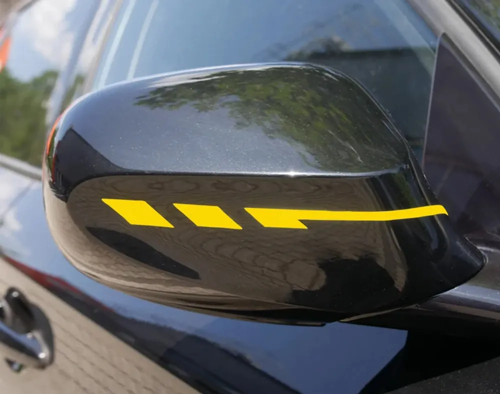 FOLIATEC PIN Striping Spiegelkappen Geel - 2 stuks Gratis Retour