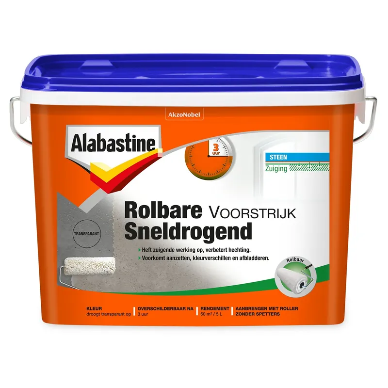 Fabrieksprijs Alabastine Rolbare Voorstrijk Sneldrogend - Transparant