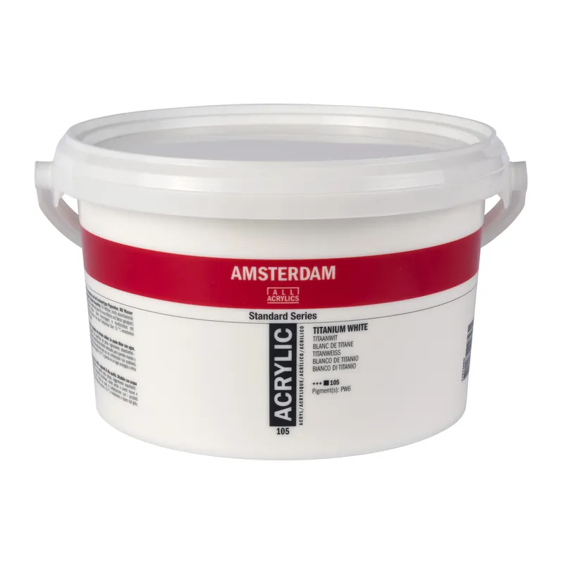 Royal Talens Amsterdam Standard Series Acrylverf Emmer 2500 ml - Titaanwit 105 Lage Kosten