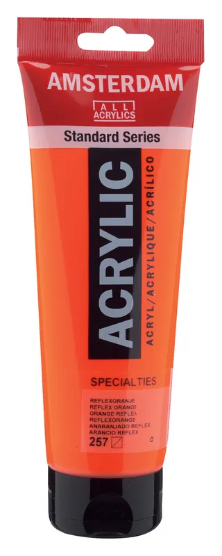 Royal Talens Amsterdam Standard Series Acrylverf Tube 250 ml - Reflexoranje 257 Gereduceerde Prijs