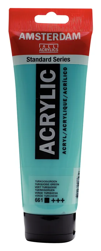 Royal Talens Amsterdam Standard Series Acrylverf Tube 250 ml - Turkooisgroen 661 Merkproduct