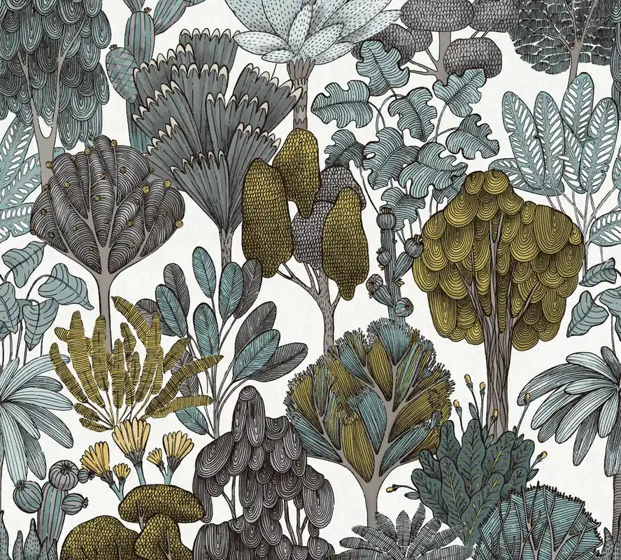 Koopje Architects Paper Floral Impression - Groen - Grafisch - 377573