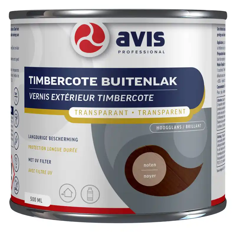 Aanbieding Avis Timbercote Transparant Hoogglans - Noten