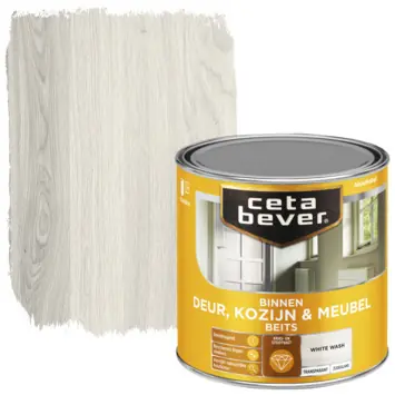Laatste Kans Cetabever Binnenbeits Deur Kozijn en Meubel Transparant Zijdeglans - White Wash