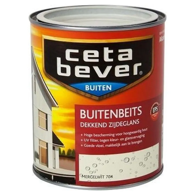 Op = Op Cetabever Buitenbeits Dekkend Zijdeglans -Mergelwit