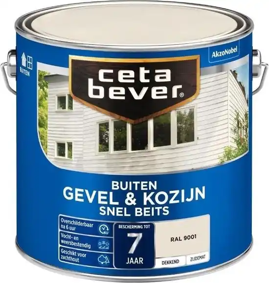 Must-Have Cetabever Gevel en Kozijn Snel Beits Dekkend Zijdemat - RAL 9001