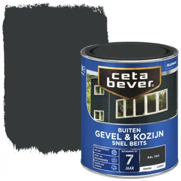 Cetabever Gevel en Kozijn Snel Beits Dekkend Zijdemat - RAL 7021 Superprijs