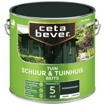 Cetabever Schuur en Tuinhuis Beits Dekkend Zijdeglans - Donkergroen Populair