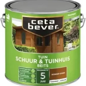 Cetabever Schuur en Tuinhuis Beits Transparant Zijdeglans - Donker Eiken Lage Kosten