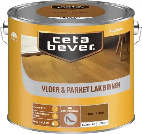 Aanbieding Cetabever Vloer en Parket Lak Binnen Transparant Zijdeglans - Licht Eiken