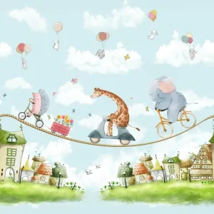 Betaalbaar Decoprint Cute Walls- Circus Zipline 265x280cm - CW6039-1