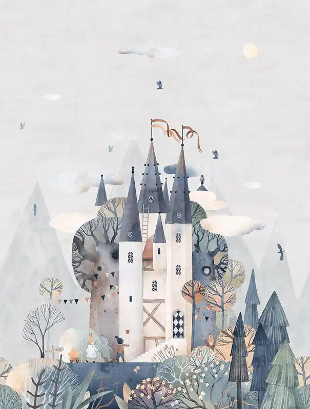 Decoprint Cute Walls- Fairytale Castle 212x280cm - CW6005-2 Goedkoop