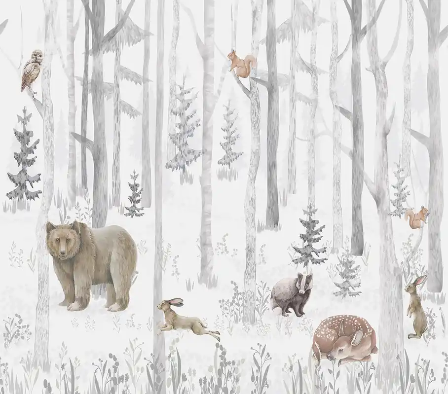 Decoprint Cute Walls- Winter Woodland 318x280cm - CW6044-1 Laatste Kans