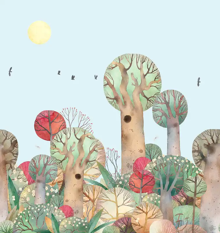 Decoprint Cute Walls- Wonder Forest 265x280cm - CW6049-2 Nu Kopen